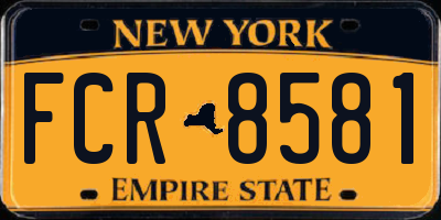 NY license plate FCR8581