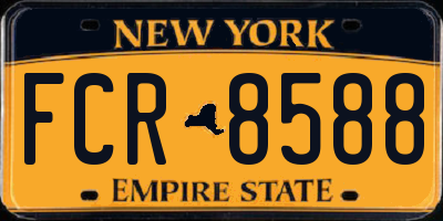 NY license plate FCR8588
