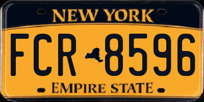 NY license plate FCR8596