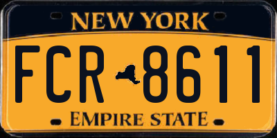 NY license plate FCR8611