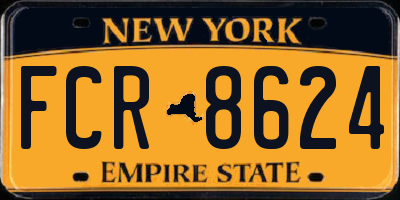 NY license plate FCR8624