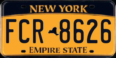 NY license plate FCR8626