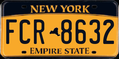 NY license plate FCR8632