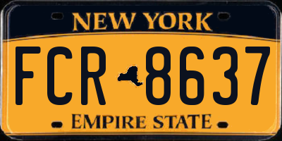 NY license plate FCR8637