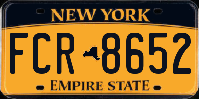NY license plate FCR8652