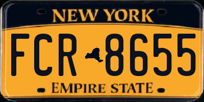 NY license plate FCR8655