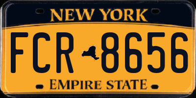 NY license plate FCR8656
