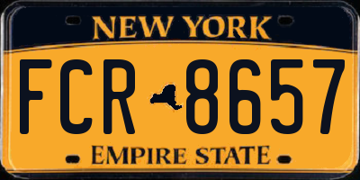 NY license plate FCR8657