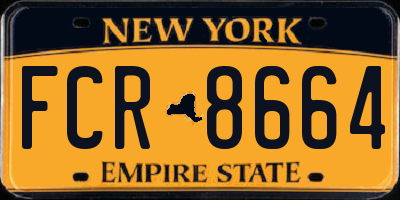 NY license plate FCR8664