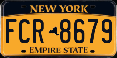NY license plate FCR8679