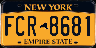 NY license plate FCR8681