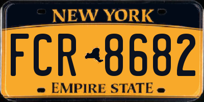 NY license plate FCR8682