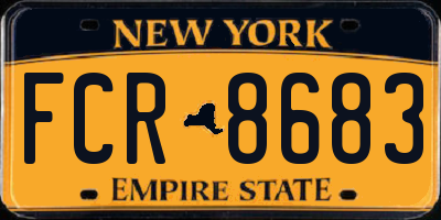 NY license plate FCR8683