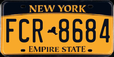 NY license plate FCR8684