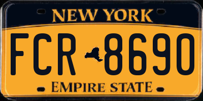 NY license plate FCR8690