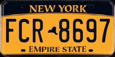 NY license plate FCR8697