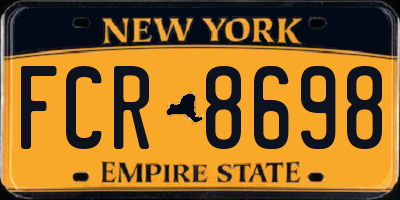 NY license plate FCR8698