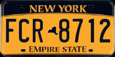 NY license plate FCR8712