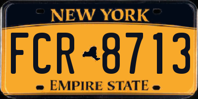NY license plate FCR8713