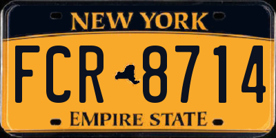 NY license plate FCR8714