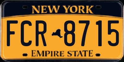 NY license plate FCR8715