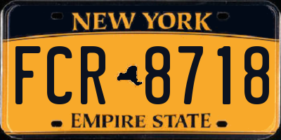 NY license plate FCR8718
