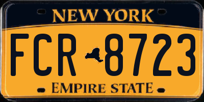 NY license plate FCR8723