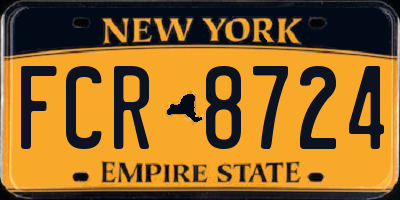 NY license plate FCR8724