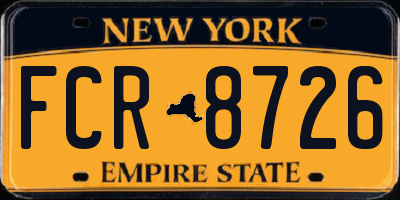 NY license plate FCR8726