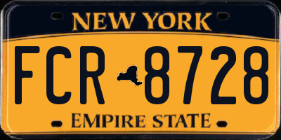 NY license plate FCR8728