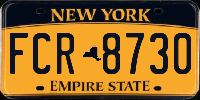 NY license plate FCR8730