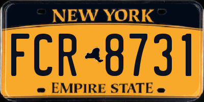 NY license plate FCR8731