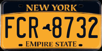 NY license plate FCR8732