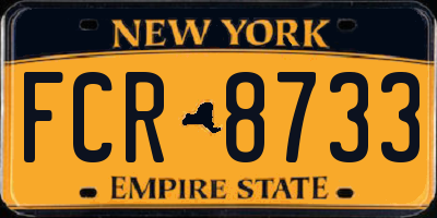 NY license plate FCR8733