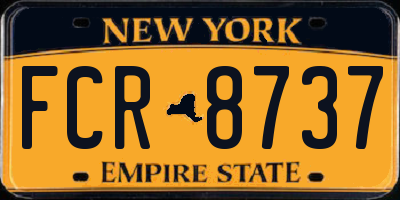 NY license plate FCR8737