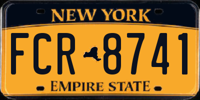 NY license plate FCR8741