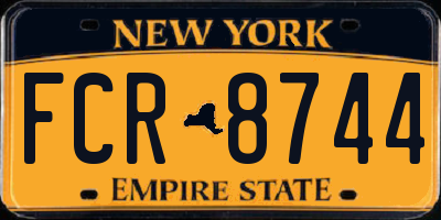 NY license plate FCR8744