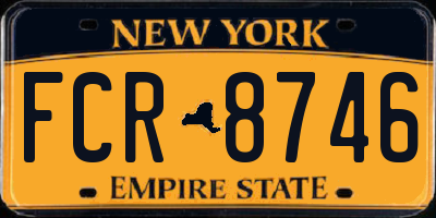 NY license plate FCR8746