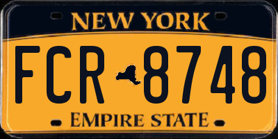 NY license plate FCR8748