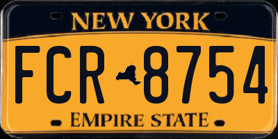 NY license plate FCR8754