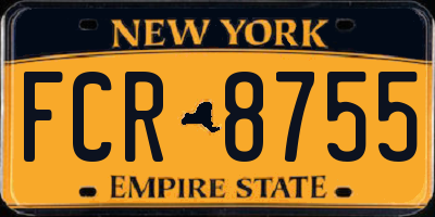 NY license plate FCR8755