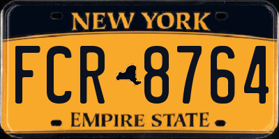 NY license plate FCR8764