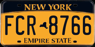 NY license plate FCR8766