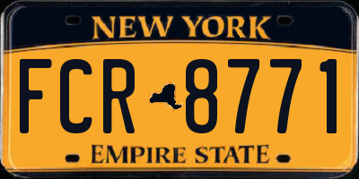 NY license plate FCR8771
