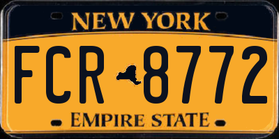NY license plate FCR8772