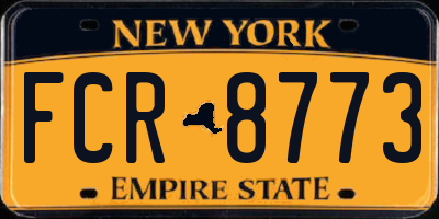 NY license plate FCR8773