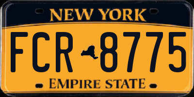NY license plate FCR8775
