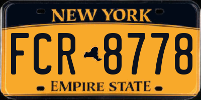 NY license plate FCR8778