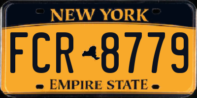 NY license plate FCR8779