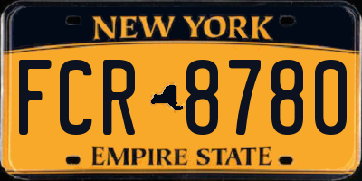 NY license plate FCR8780